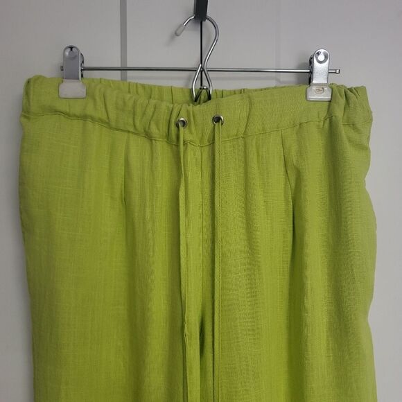 Ashley Stewart neon Green draw string elastic waist pull-on pants , size 12 - Picture 5 of 9